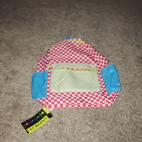 No Boundaries Women's Print Backpack Colorblock Checker Print - Picture 6 of 6